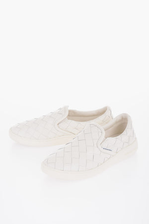 Woven Leather Slip-On Sneakers