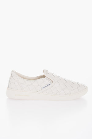 Woven Leather Slip-On Sneakers