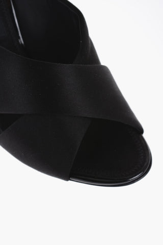 Satin Criss Corss Mules with Stiletto Heel 10cm
