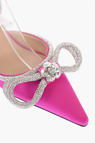 Satin DOUBLE BOW Pumps with Rhinestone Details 6,5cm