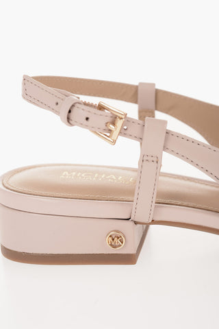 MICHAEL Leather PERLA Slingback Pumps with Patent Toe Heel 3cm