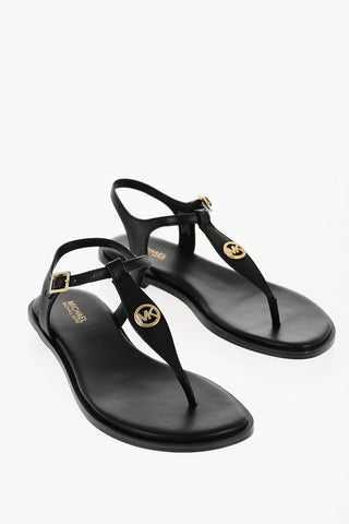MICHAEL Sandali Infradito MALLORY in Pelle con Monogram Dorato
