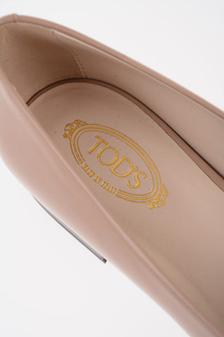 Leather Ballet Flats with Golden Detail