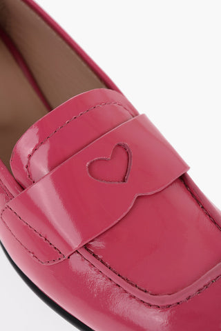 LOVE Patent Leather Loafers with Heart-Shaped Cut-Out Detail