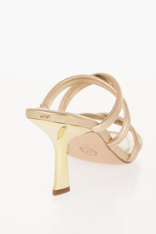 MICHAEL Metallic Leather CORRINE Sandals with Heel 9cm