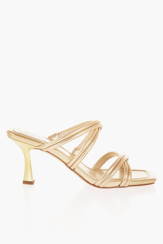MICHAEL Metallic Leather CORRINE Sandals with Heel 9cm