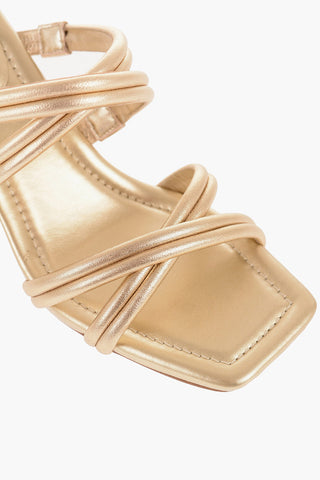 MICHAEL Metallic Leather CORRINE Sandals with Heel 9cm