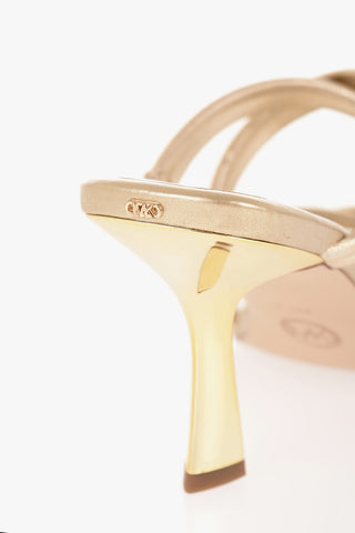 MICHAEL Metallic Leather CORRINE Sandals with Heel 9cm