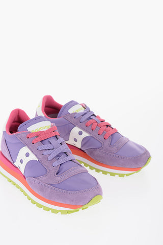 Suede and Nylon JAZZ TRIPLE Low Top Sneakers with Tricolor Sole
