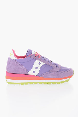 Suede and Nylon JAZZ TRIPLE Low Top Sneakers with Tricolor Sole