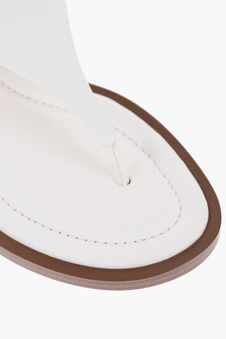 MICHAEL Leather DANIELLA Thong Sandals with Golden-Effect Monogram