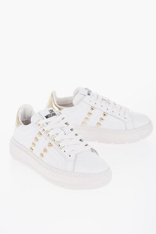 LOVE Quilted Leather BOLD40 Low-Top Sneakers with Golden Effect Details