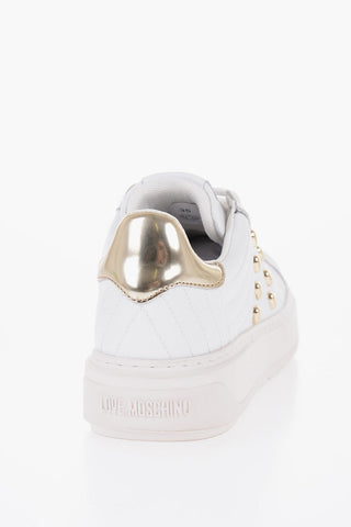 LOVE Quilted Leather BOLD40 Low-Top Sneakers with Golden Effect Details