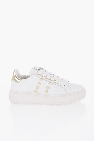 LOVE Quilted Leather BOLD40 Low-Top Sneakers with Golden Effect Details