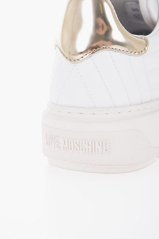 LOVE Quilted Leather BOLD40 Low-Top Sneakers with Golden Effect Details
