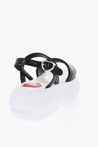 LOVE Leather Sandals with Platform 6cm