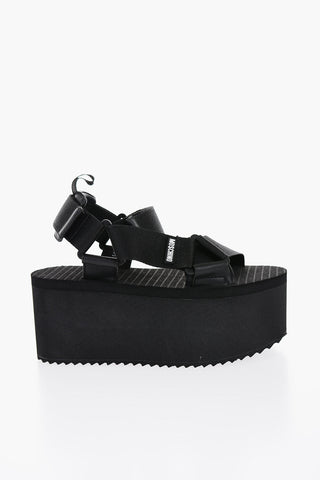 COUTURE! Sandali in Tessuto con Chiusura a Strappo e Platform 7cm