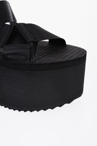 COUTURE! Sandali in Tessuto con Chiusura a Strappo e Platform 7cm
