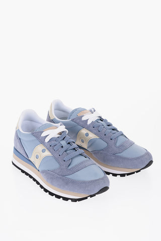 Suede and Nylon JAZZ TRIPLE Low Top Sneakers with Contrasting Detail