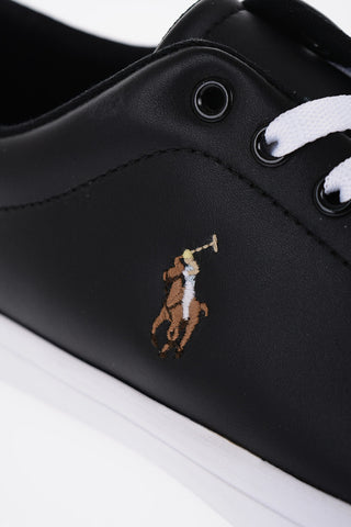 Leather Low Top Sneakers with Contrasting Sole
