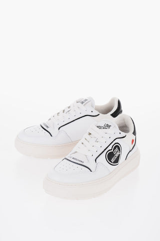 LOVE Sneakers Basse BOLD40 In Pelle Martellata con Dettagli a Contrasto