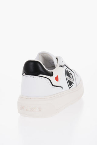 LOVE Sneakers Basse BOLD40 In Pelle Martellata con Dettagli a Contrasto