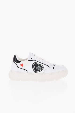 LOVE Sneakers Basse BOLD40 In Pelle Martellata con Dettagli a Contrasto