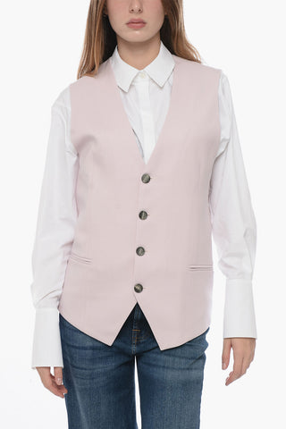 Virgin Wool Vest with Oversized Fit