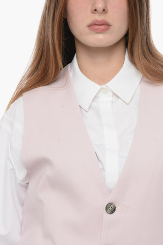 Virgin Wool Vest with Oversized Fit