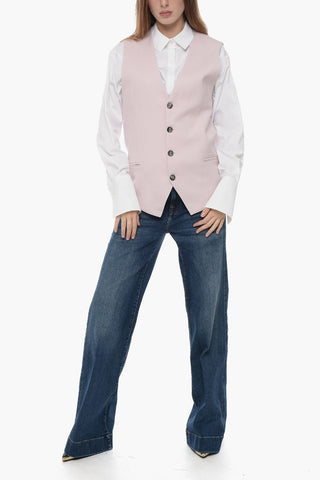 Virgin Wool Vest with Oversized Fit