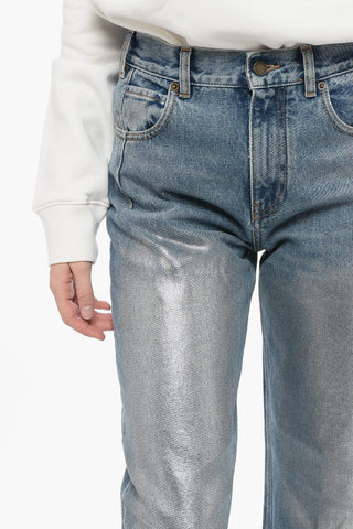 Straight Leg Denims with Silver-Tone Spray Detail 23cm