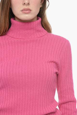 Ribbed Cashmere Turtleneck Sweater