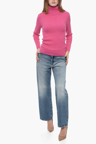 Ribbed Cashmere Turtleneck Sweater