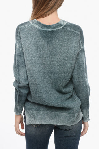 Asymmetrical Virgin Wool and Cashmere V-Neck Sweater