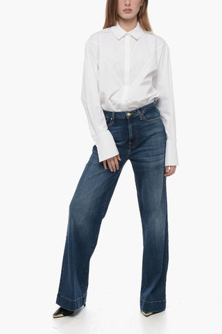 High-Waisted Stretch Denim MODERN DOJO Flared Jeans 30cm