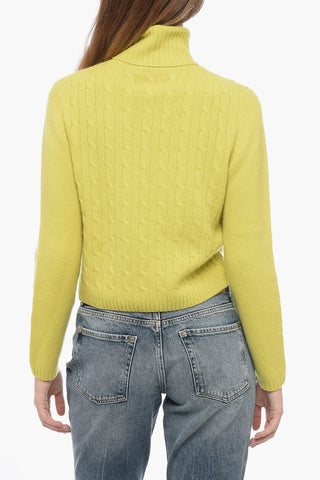 Cable Knit Cashmere Turtleneck Sweater