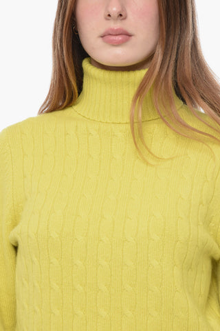 Cable Knit Cashmere Turtleneck Sweater
