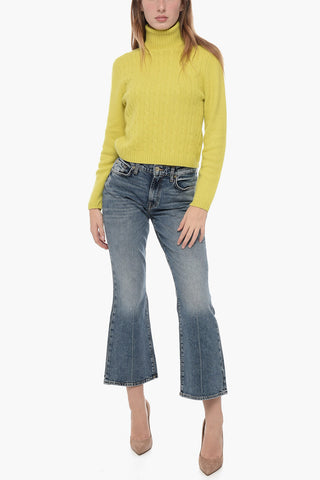 Cable Knit Cashmere Turtleneck Sweater