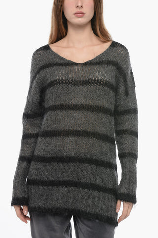 Maglia ZOE a Righe con Scollo a V