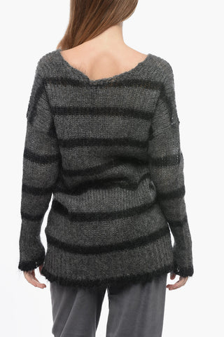 Maglia ZOE a Righe con Scollo a V