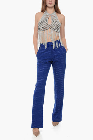 Pantaloni Straight-Fit con Applicazioni Swarovski