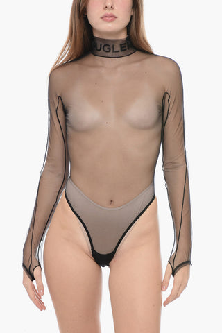 Visible Stitches Mesh Body with Embossed Logo
