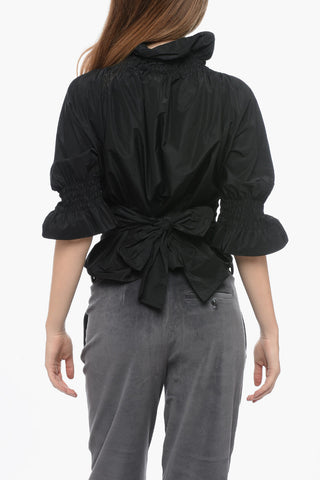 Taffetà Crewneck Shirt with Wrinkled Detail