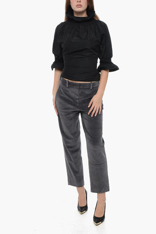 Taffetà Crewneck Shirt with Wrinkled Detail