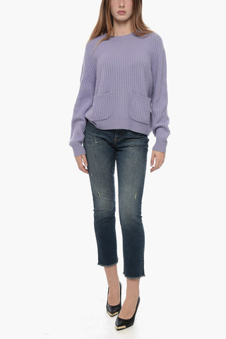 Cashmere Crew-neck Sweater with Double Patch Pockets
