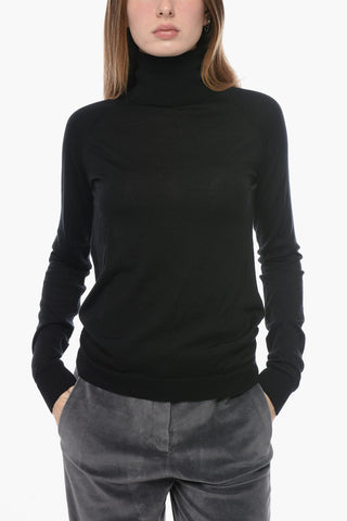 Solid Color Turtleneck Sweater