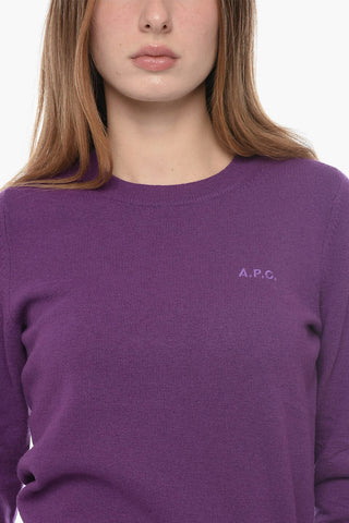 Virgin Wool Crewneck Sweater with Embroidered Logo