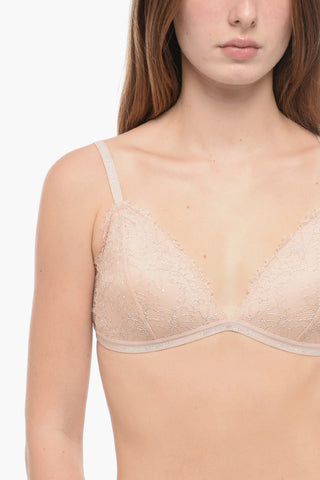EMPORIO Reggiseno a Triangolo in Pizzo con Rifiniture in Lurex