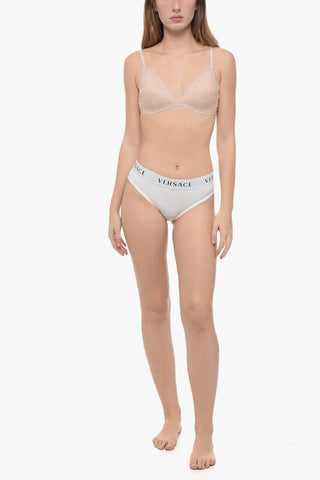 EMPORIO Reggiseno a Triangolo in Pizzo con Rifiniture in Lurex
