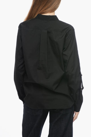 BLACK Camicia UNISEX in Cotone con Dettaglio Fibbie